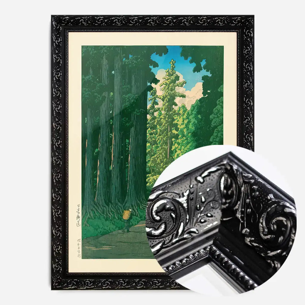 Kawase Hasui, Road to Nikko - Black ornate frame