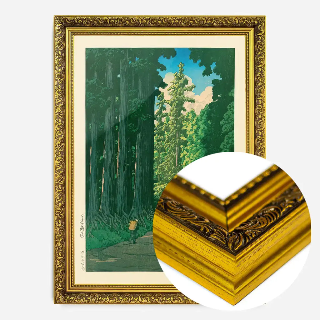 Kawase Hasui, Road to Nikko - Gold ornate frame