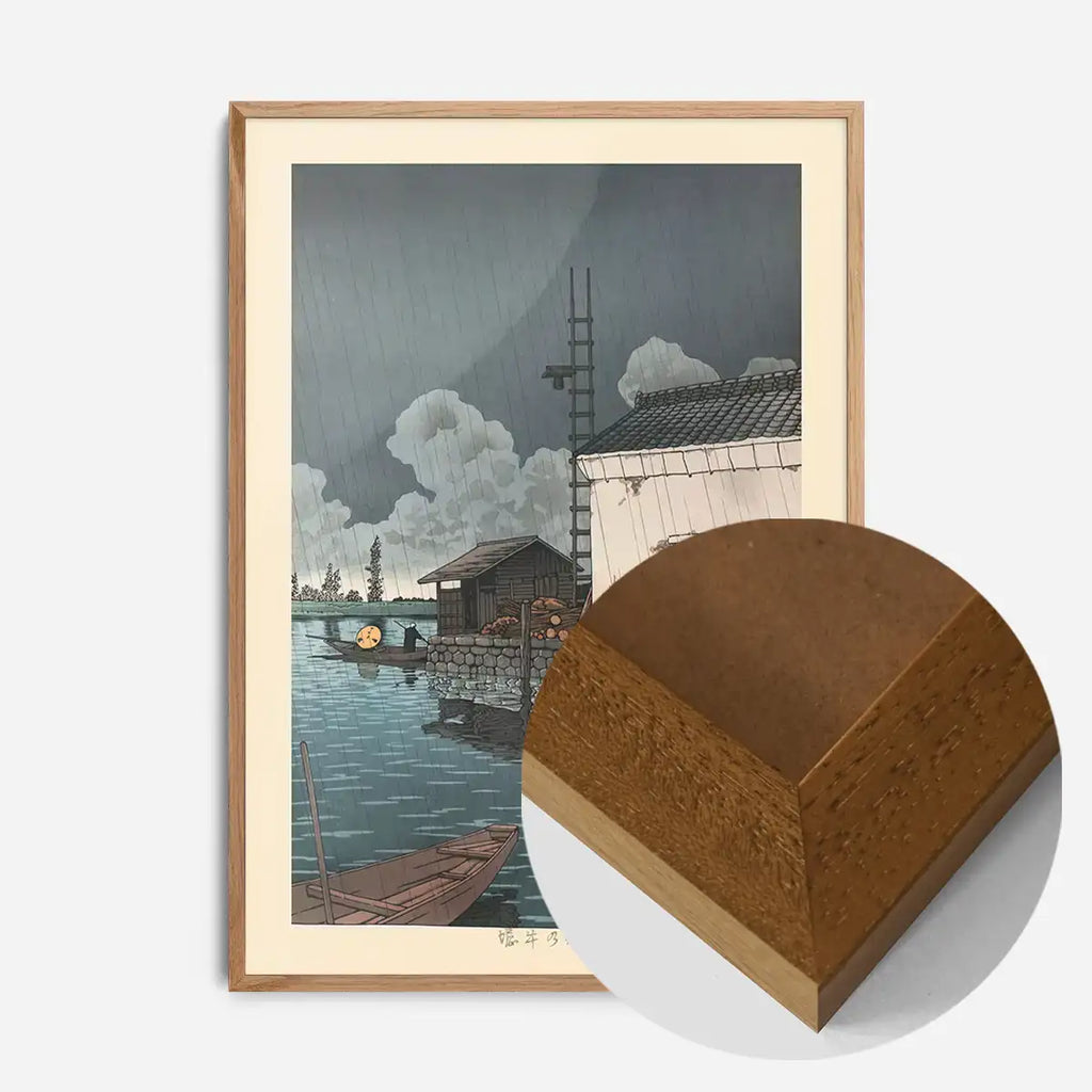 Rain at Ushibori - Oak Wood frame
