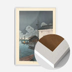Rain at Ushibori - White Wood frame