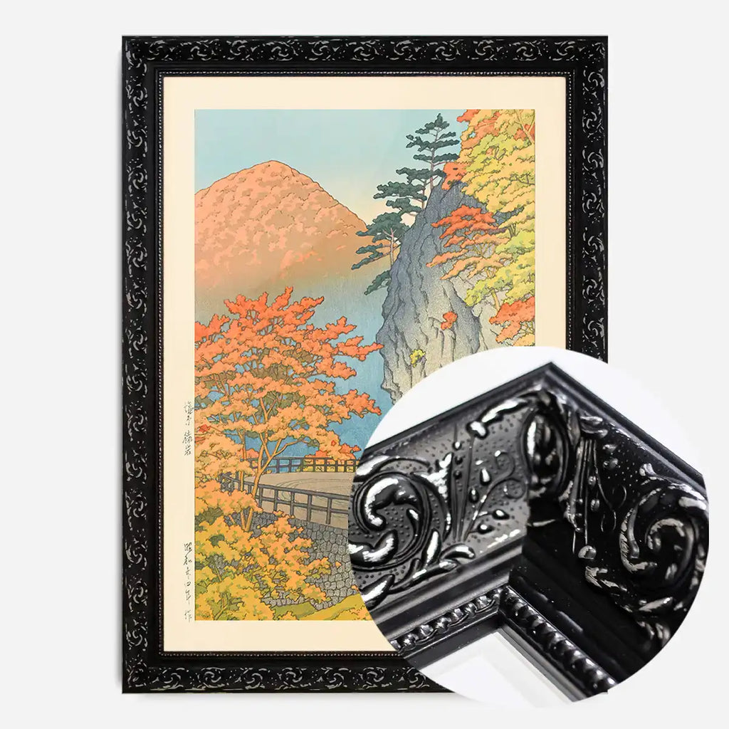 Saruiwa, Shiobara - Black Ornate frame