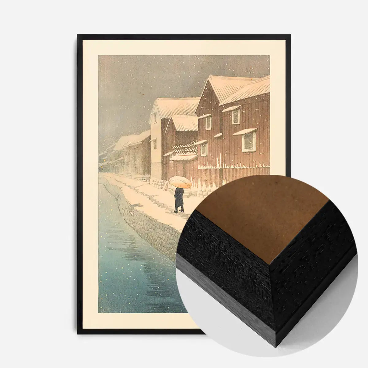 Shinkawa Riverside, Handa, Bishu - Black Wood frame