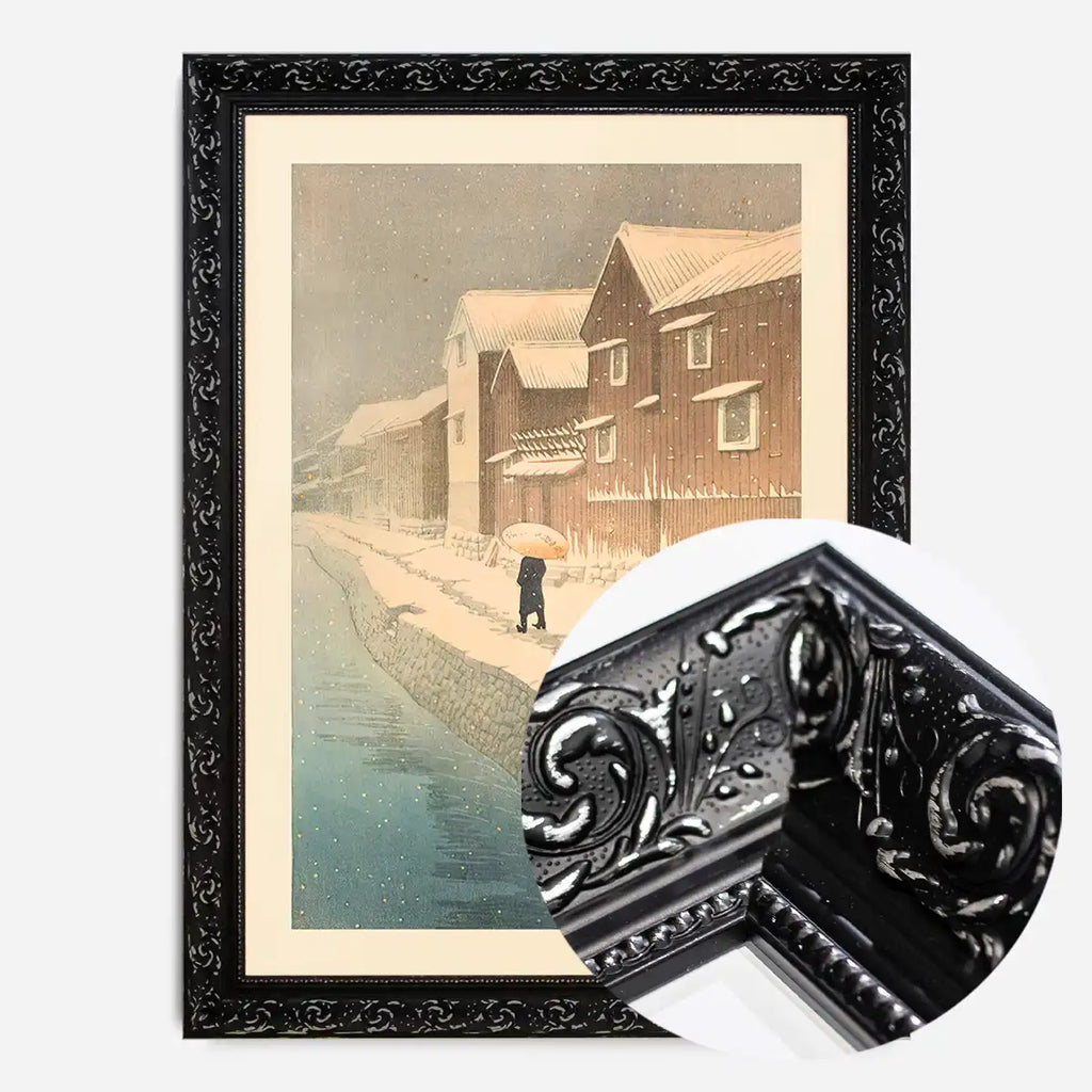 Shinkawa Riverside, Handa, Bishu - Black Ornate frame