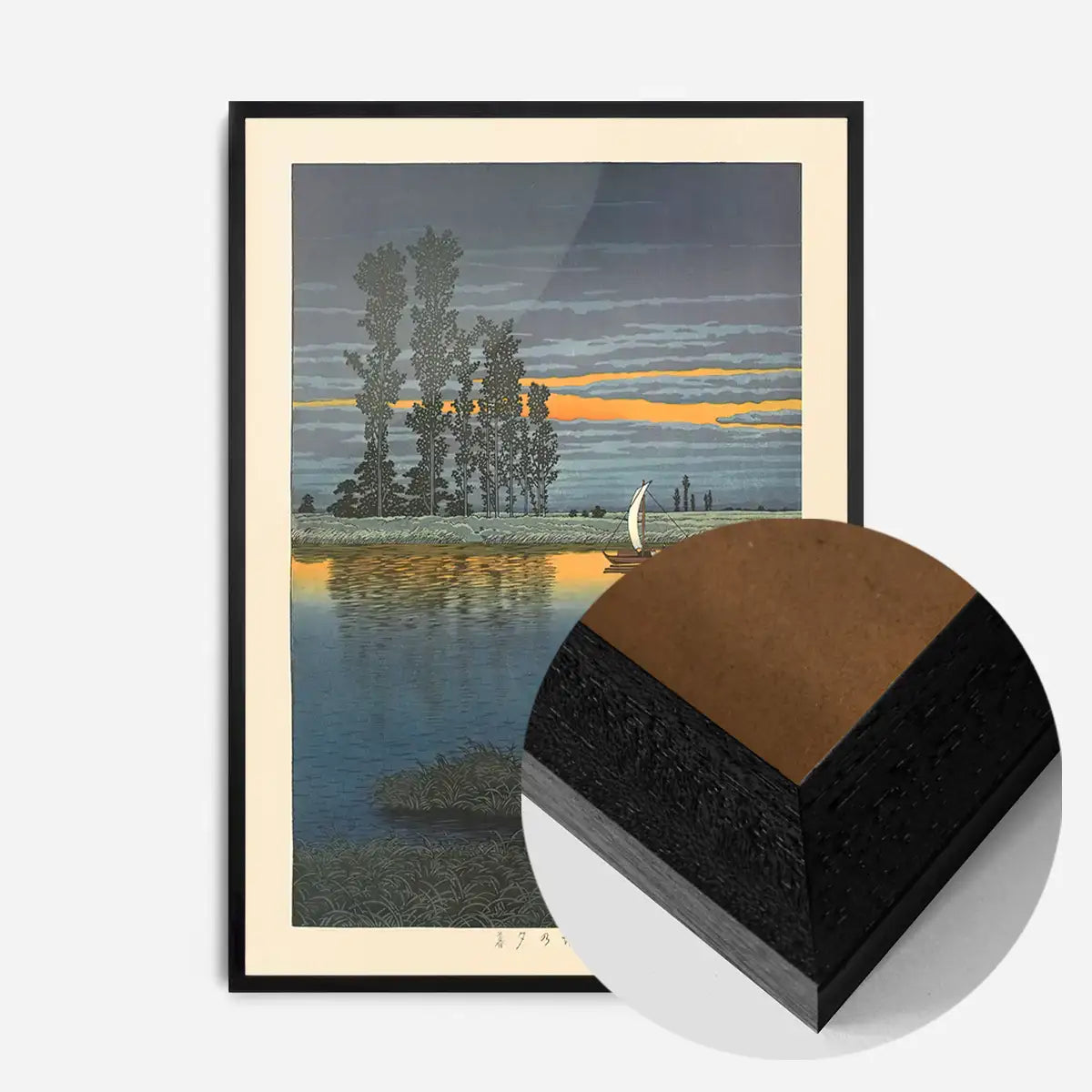 Twilight at Ushibori - Black Wood frame