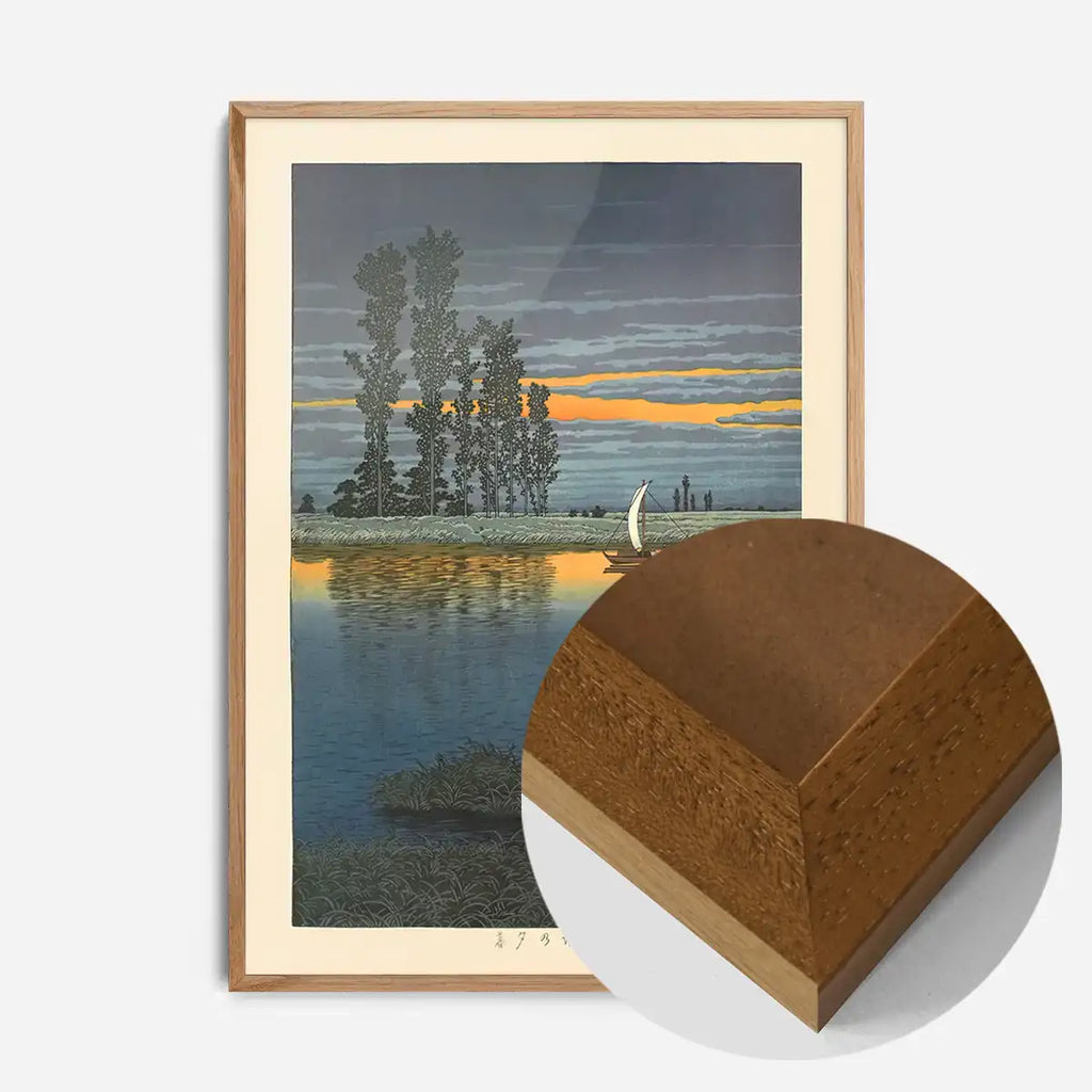 Twilight at Ushibori - Oak Wood frame