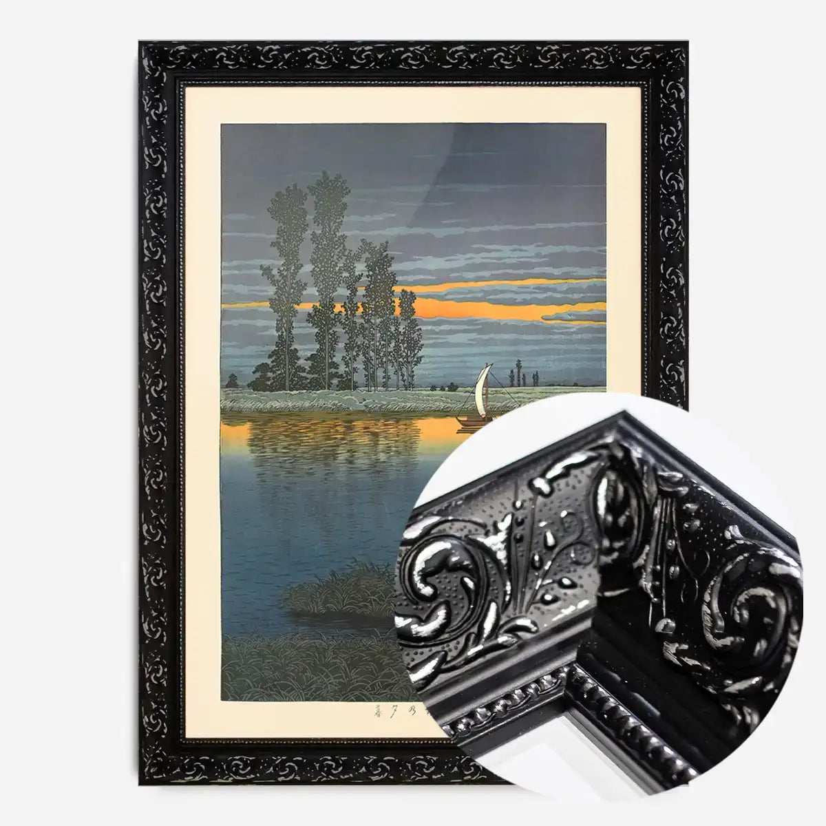 Twilight at Ushibori - Black Ornate frame