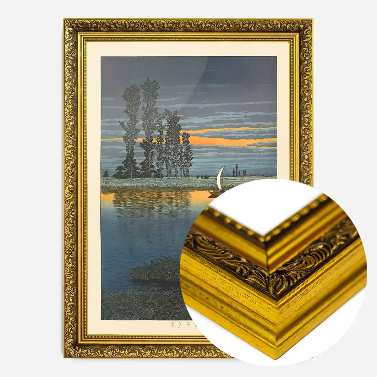 Twilight at Ushibori - Gold Ornate frame